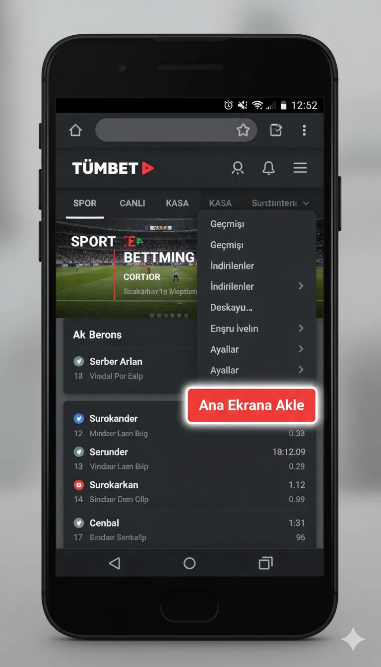 Tümbet Android Ana Ekrana Ekleme